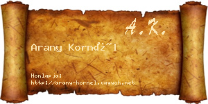 Arany Kornél névjegykártya